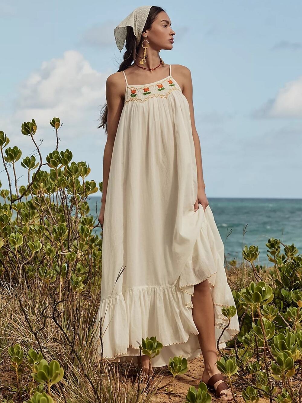 Free People Tip Toeing Tulip Midi Dress M